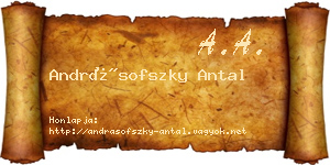 Andrásofszky Antal névjegykártya